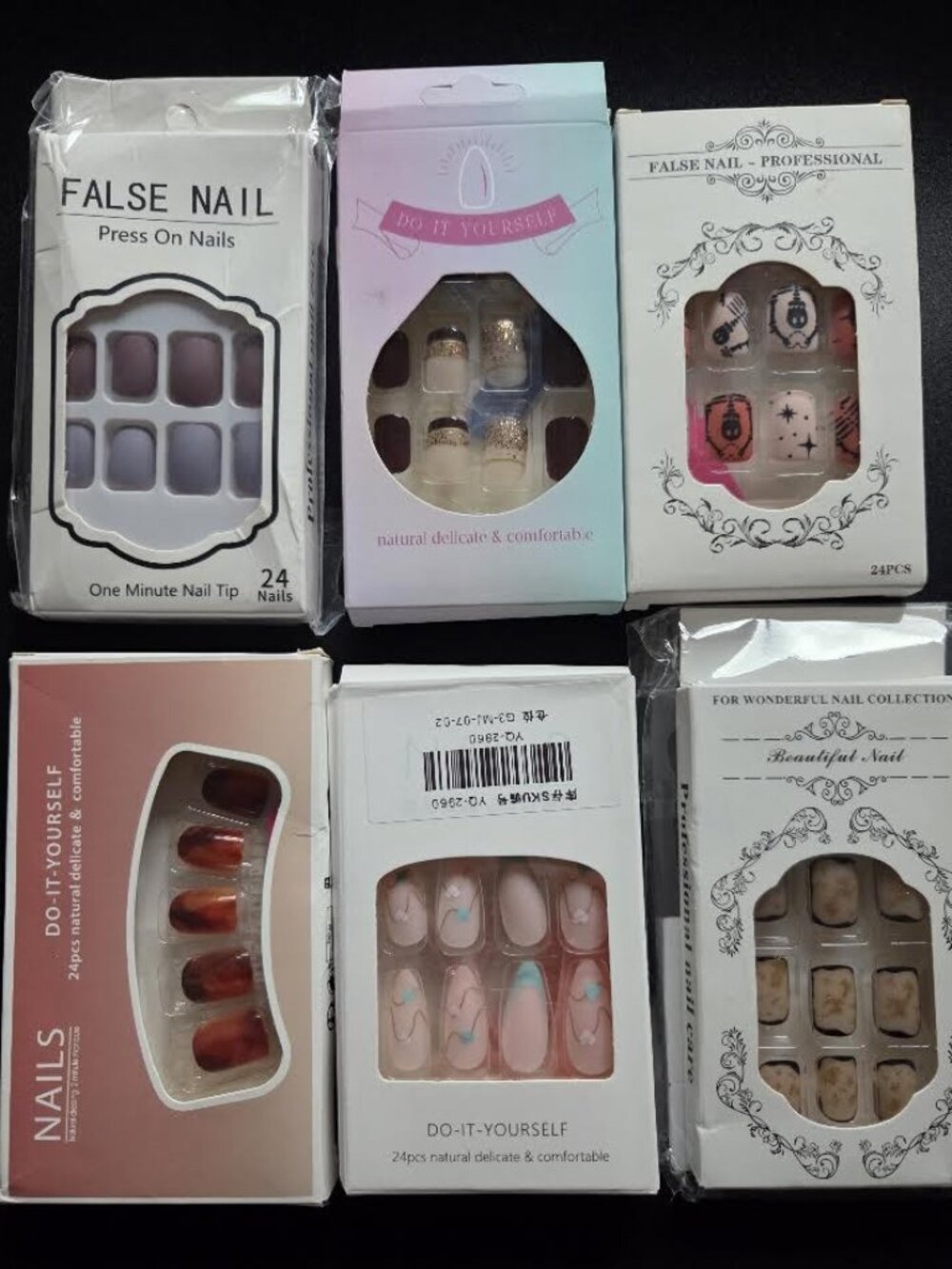 Lot of 6 Do It Yourself Press on Nails